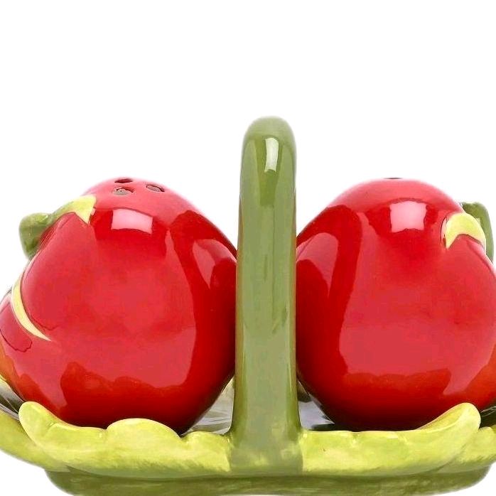 The Cottage Garden Salt & Pepper Set - Tomato for Seasoning Kitchen Utensils Ceramic