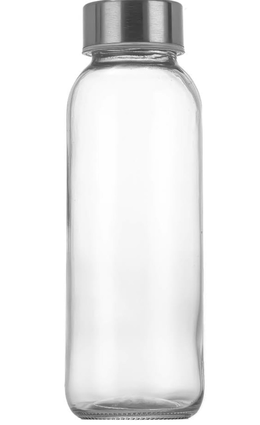 simpa 300ml Reusable Glass Bottles With Stainless Steel Lids - Set of 6 - Suitable for Work, Gym, Home, Hot or Cold Drinks.