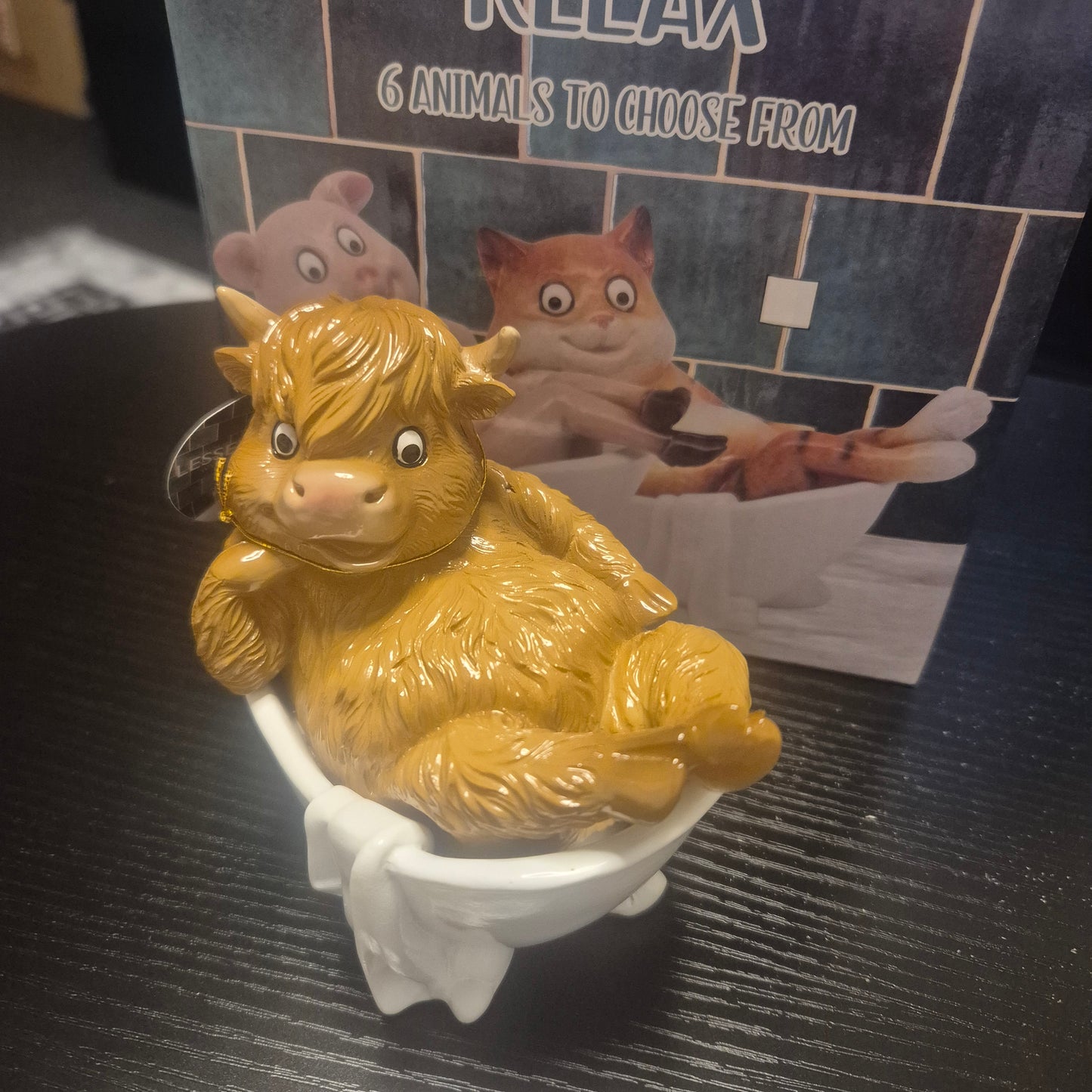 Relax Bathtime Highland Cow Ornament