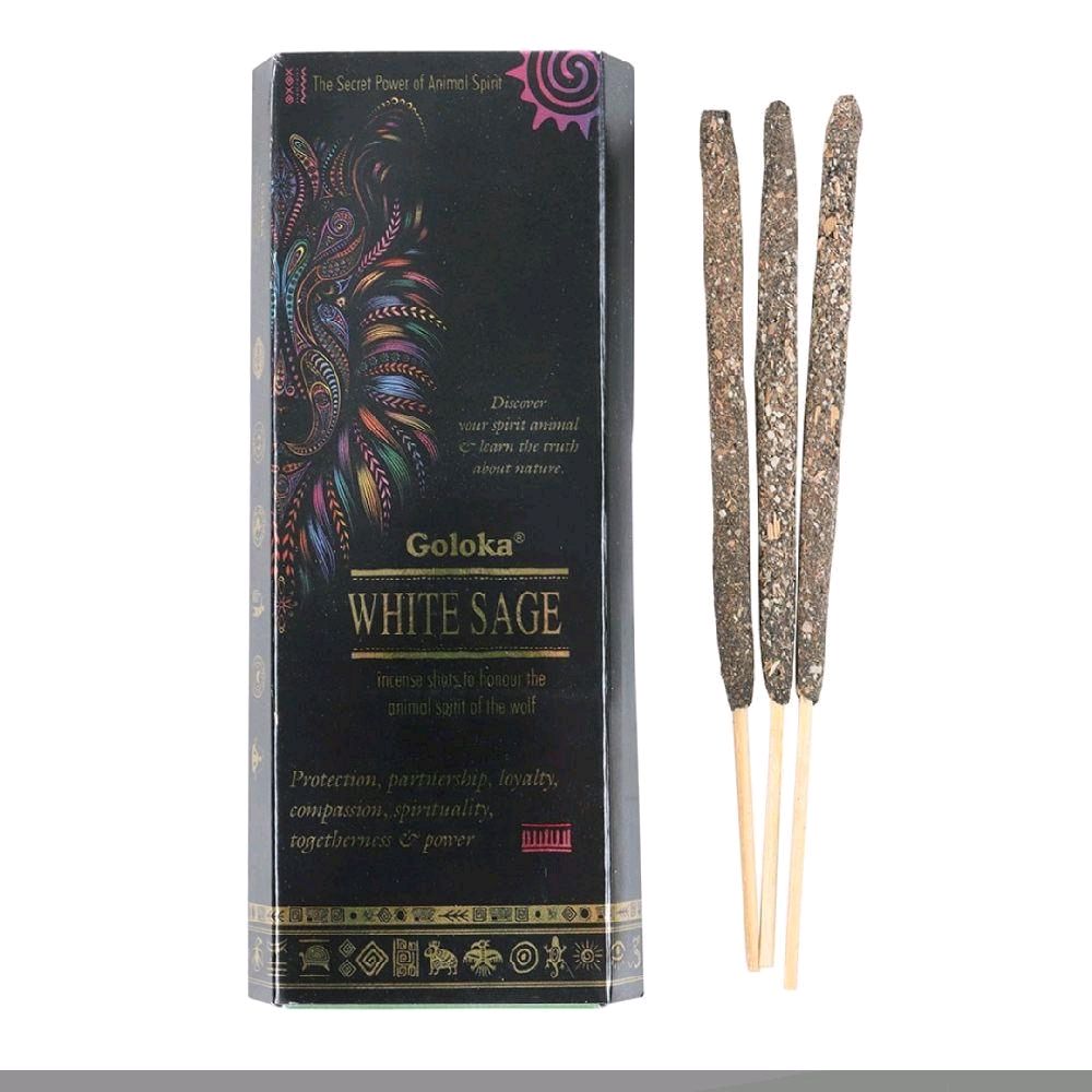 Goloka White Sage Animal Spirit Incense Shots Pack - Protective & Spiritual Aroma - Traditional Design Scented