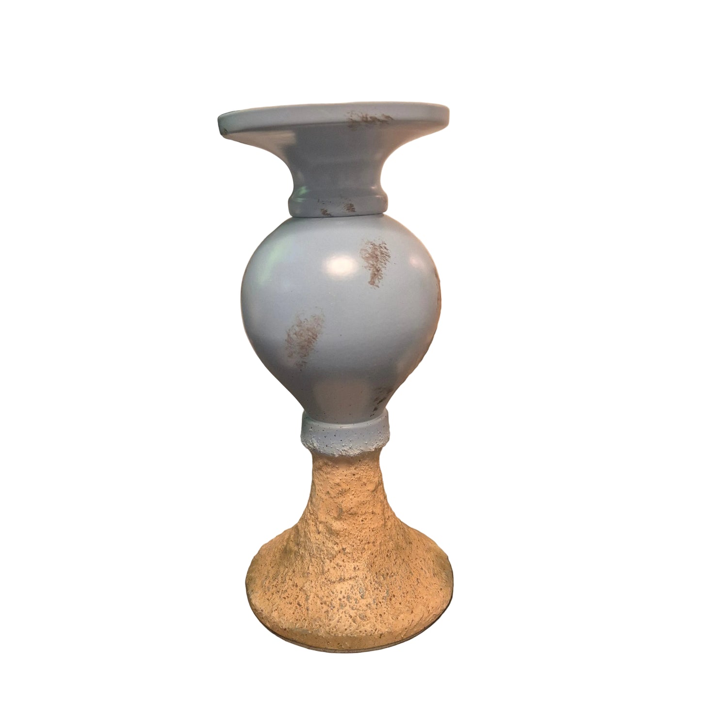 Vintage Coastal Metal Pillar Candle Holder