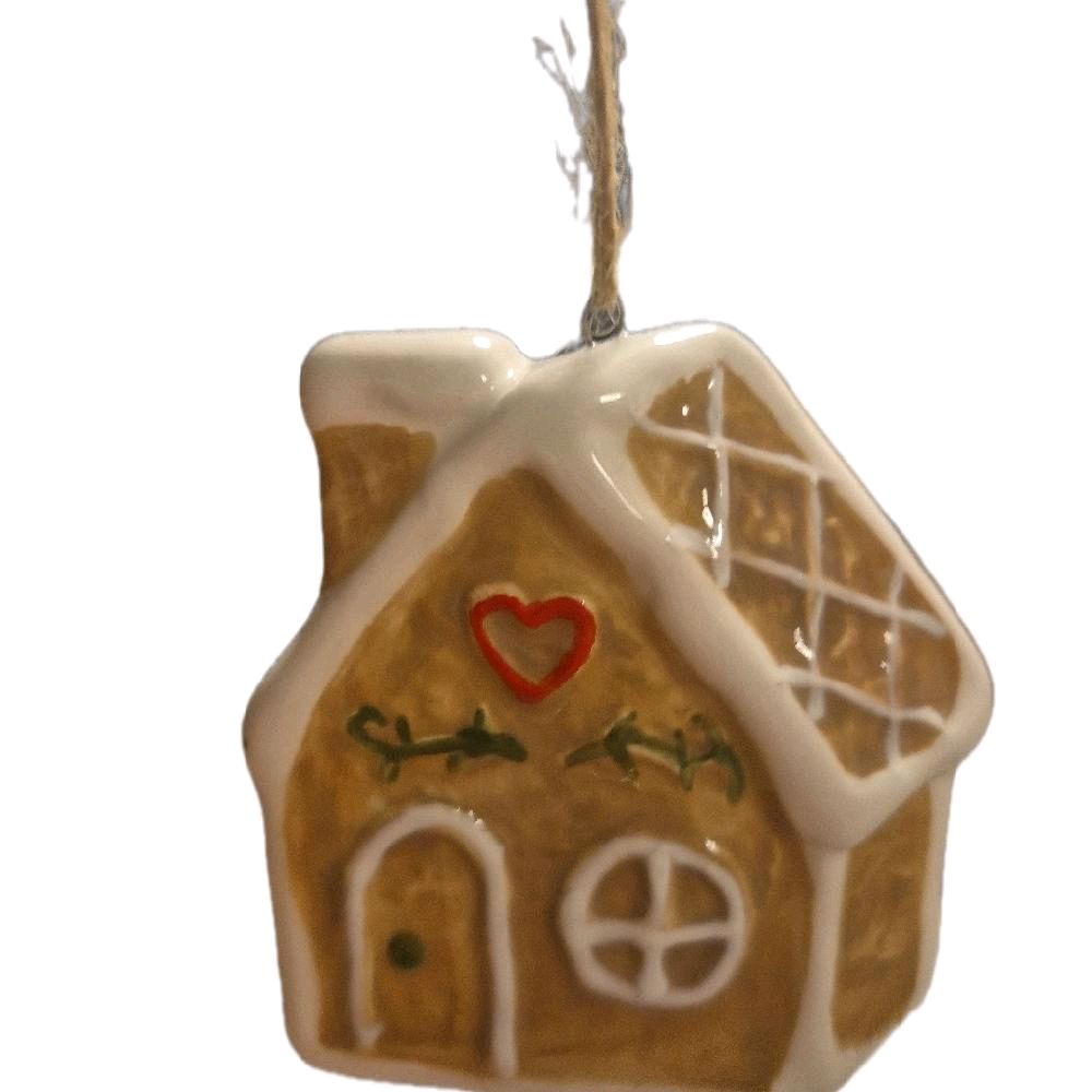Gingerbread House 7.4cm Hanging Tree Decoration - Hangable Ornaments