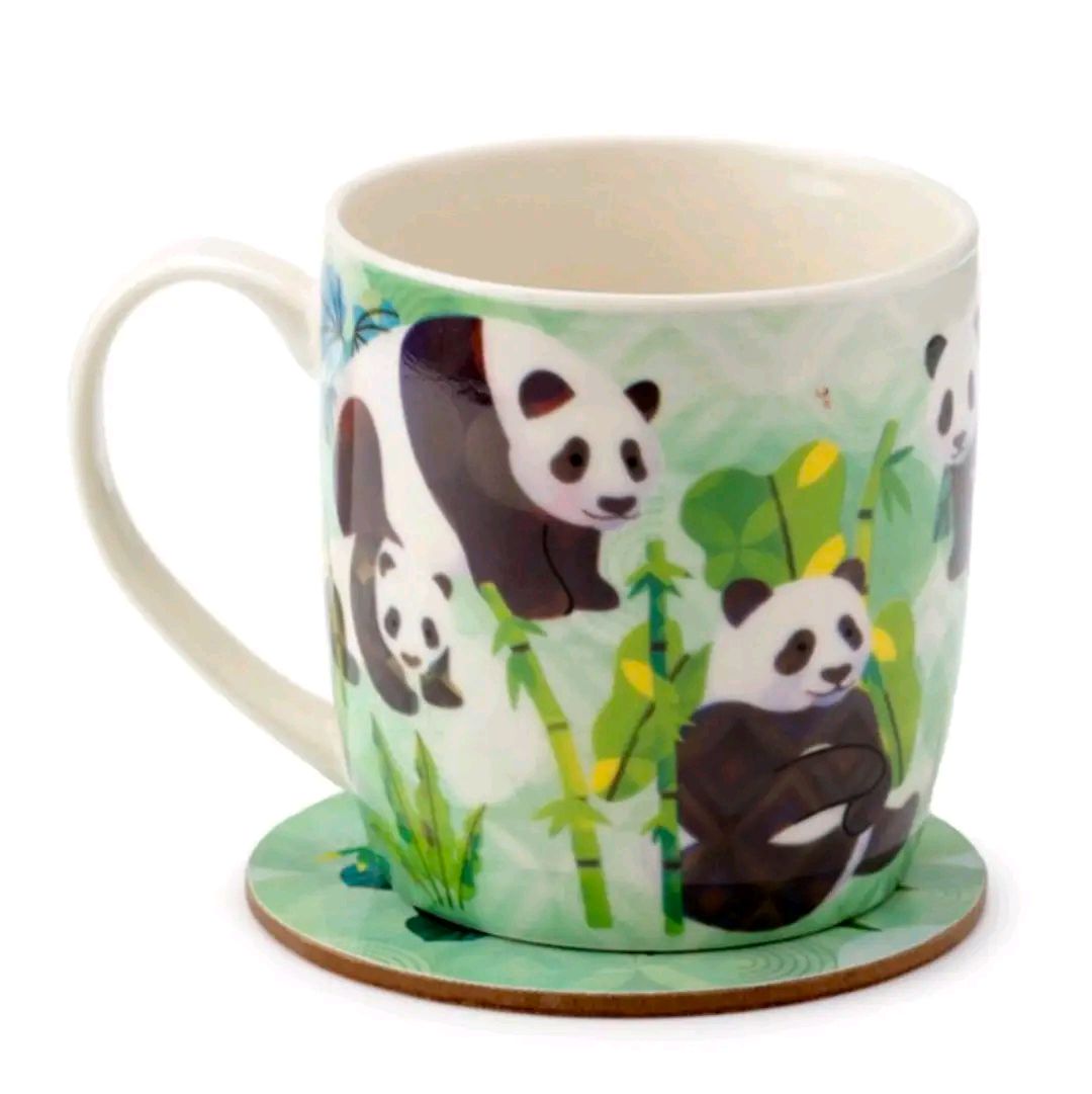 Panda Kingdom Porcelain Mug & Coaster Set