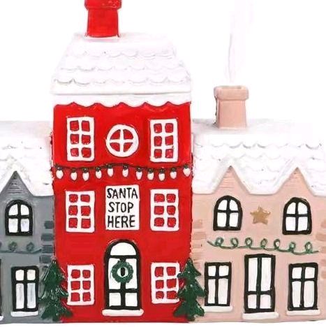 Christmas Village Incense Cone Holder Decorative Fragrance Aroma