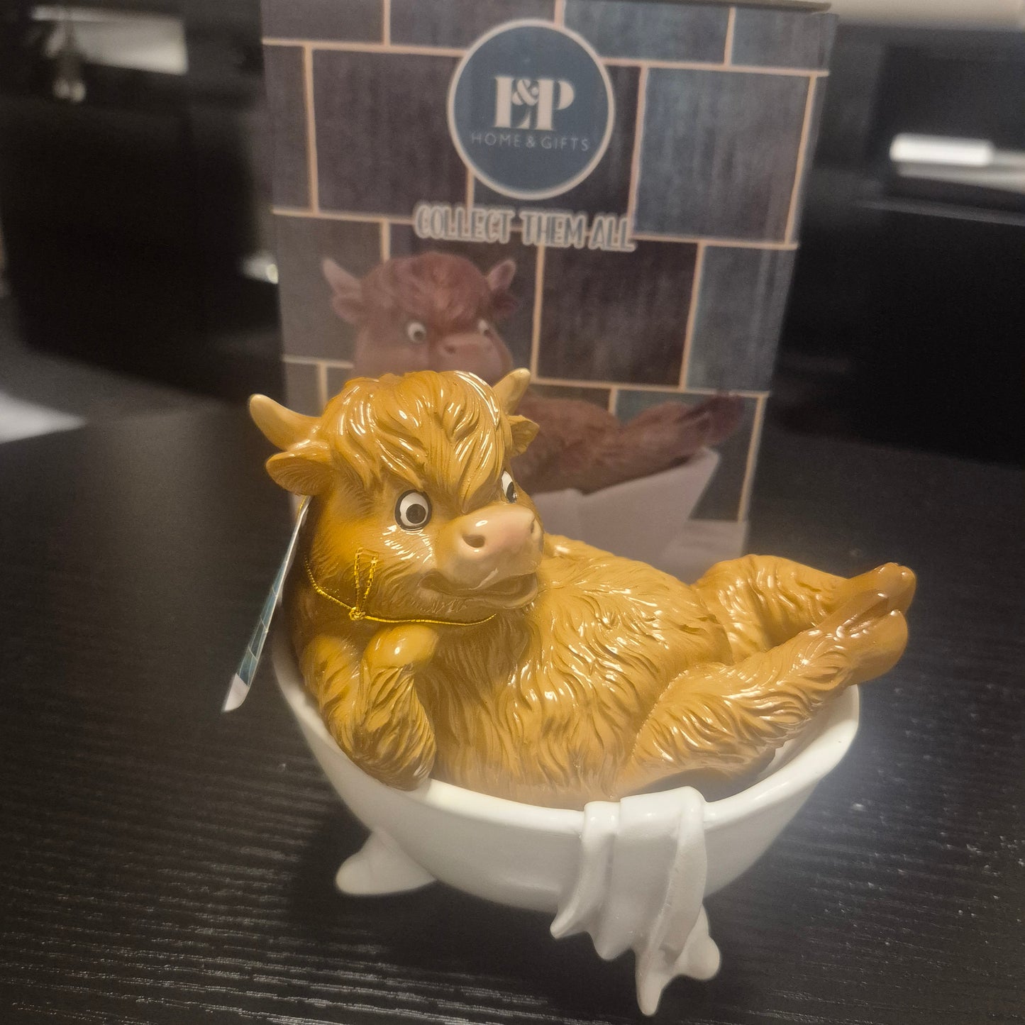 Relax Bathtime Highland Cow Ornament