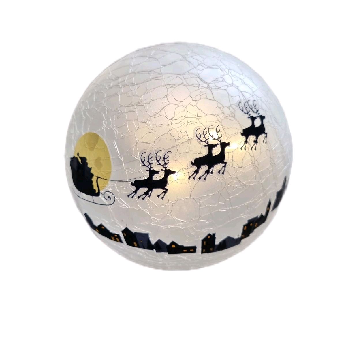 15cm Light up Christmas Crackle Balls -2 designs Decoration