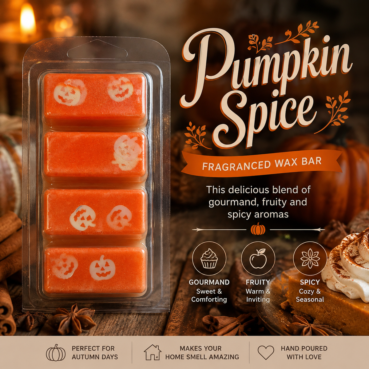 wax melt bars in Autumnul scents 50g