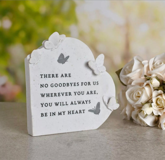 Thoughts of You Butterfly Graveside Standing Heart - No Goodbyes