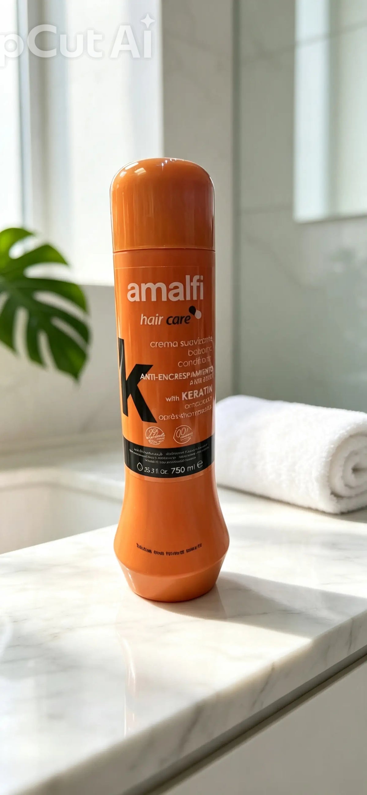 Amalfi Keratin Hair Conditioner, specifically designed as an anti-frizz formula.