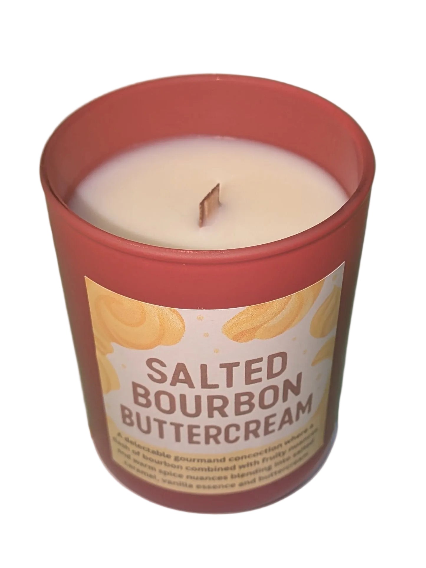 Salted Bourbon Buttercream scented wooden wick candle