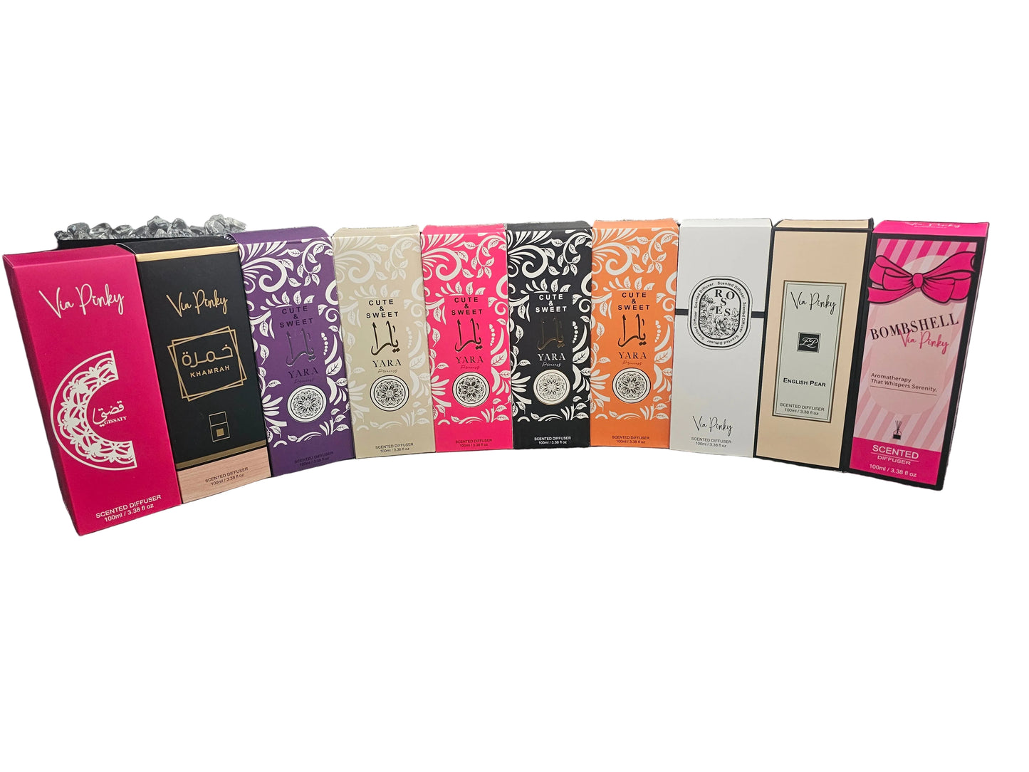 Via Pinky scented home diffusers in various fragrances