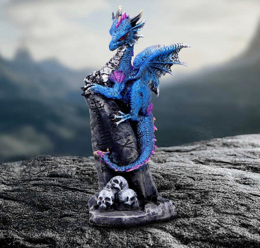 Cobalt Rune Protector 10.8cm
Cobalt Rune Protector Resin Dragon Figurine