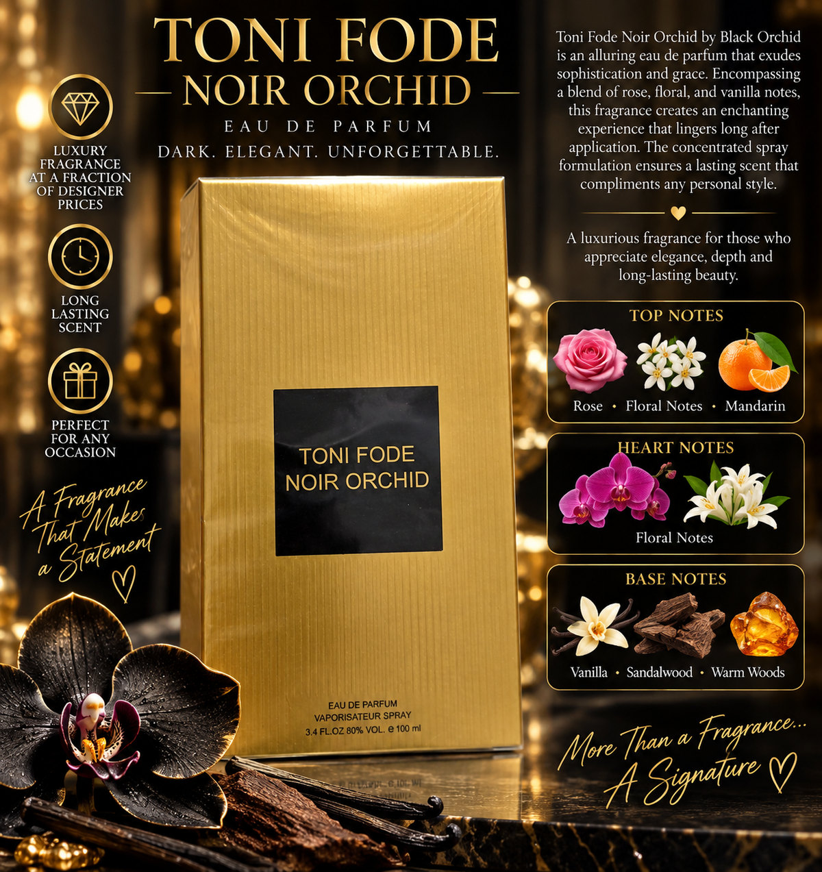 Toni Fode noir orchid 100ml  eau de parfum