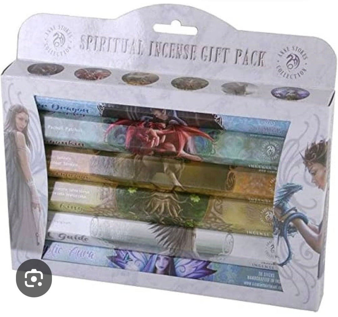 This Spiritual Incense Gift Pack features fantasy artwork by Anne Stokes on each tube.
