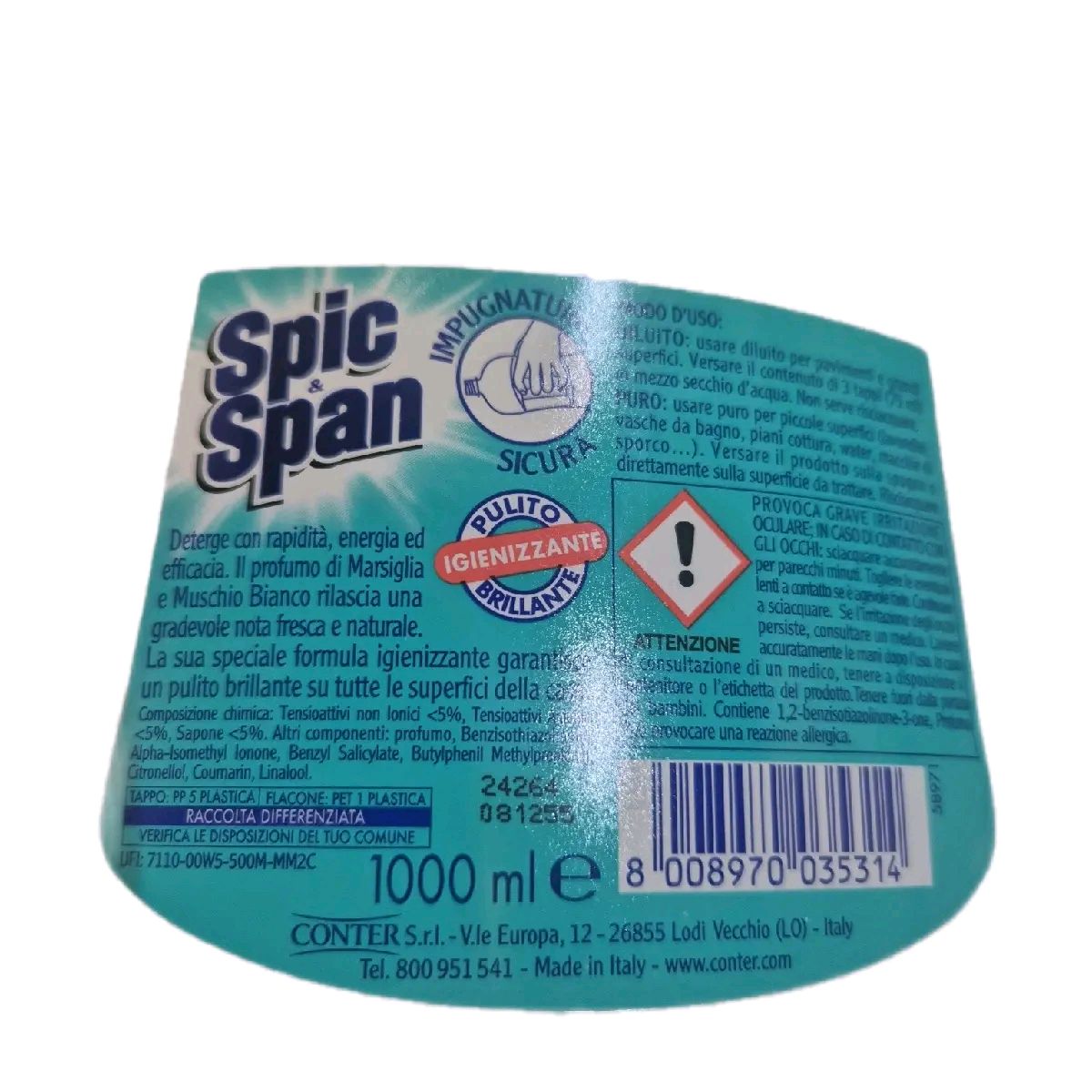 Spic & Span Italian Household Floor Cleaner for clean and shiny floors