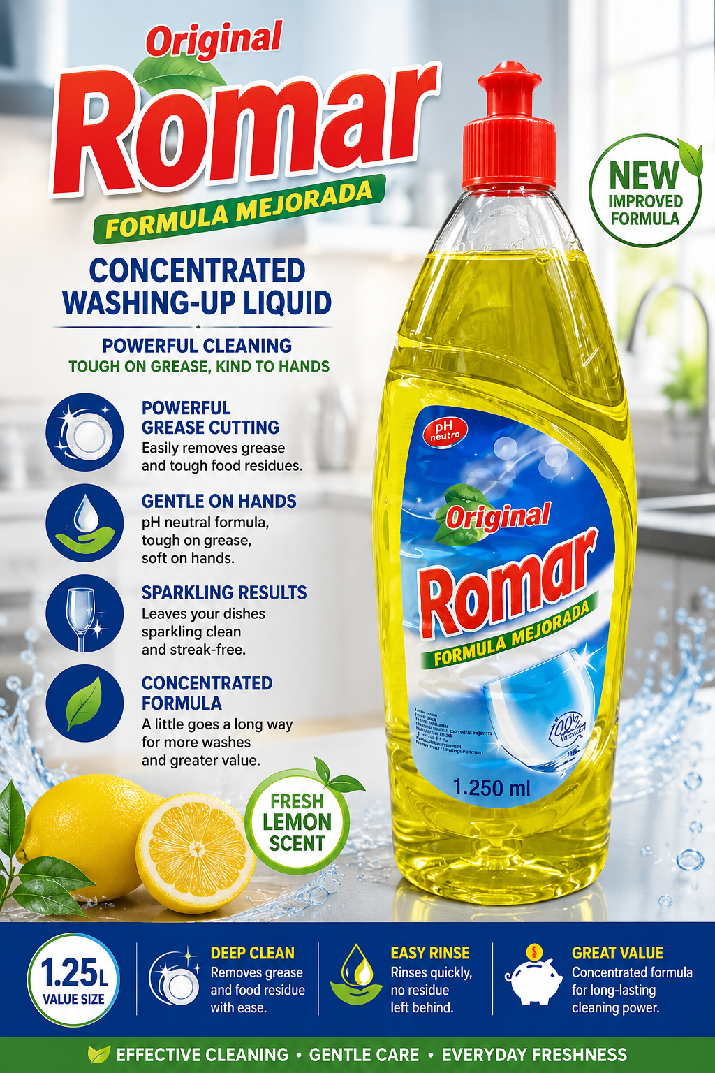 Romar Original concentrated washing-up liquid 1.25L