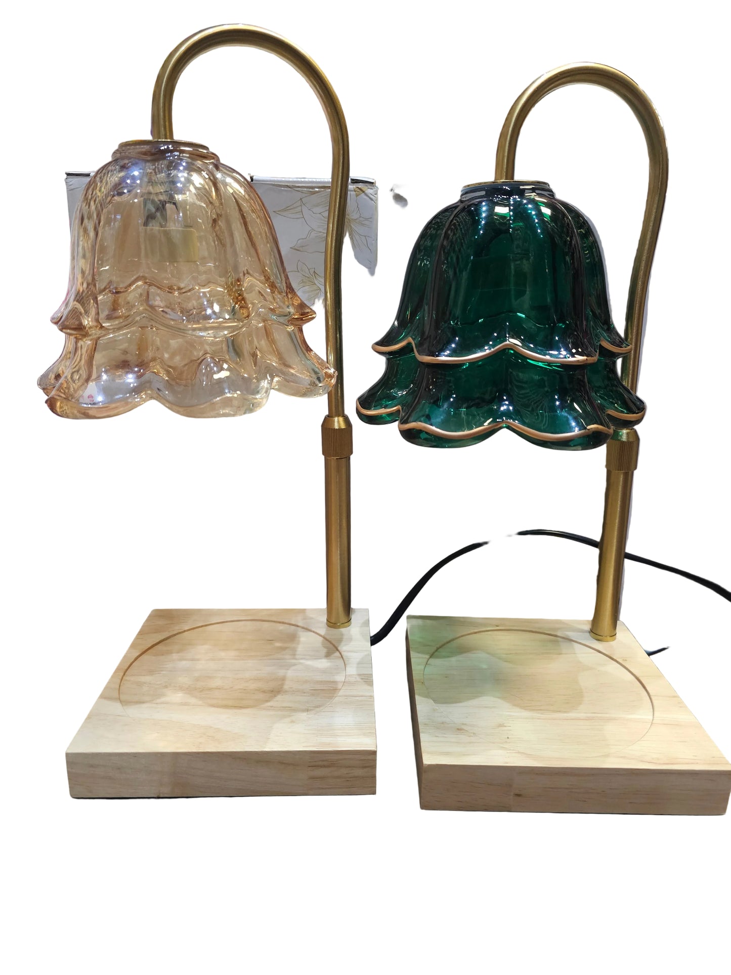 Double Shade Glass Candle warmer Lamp