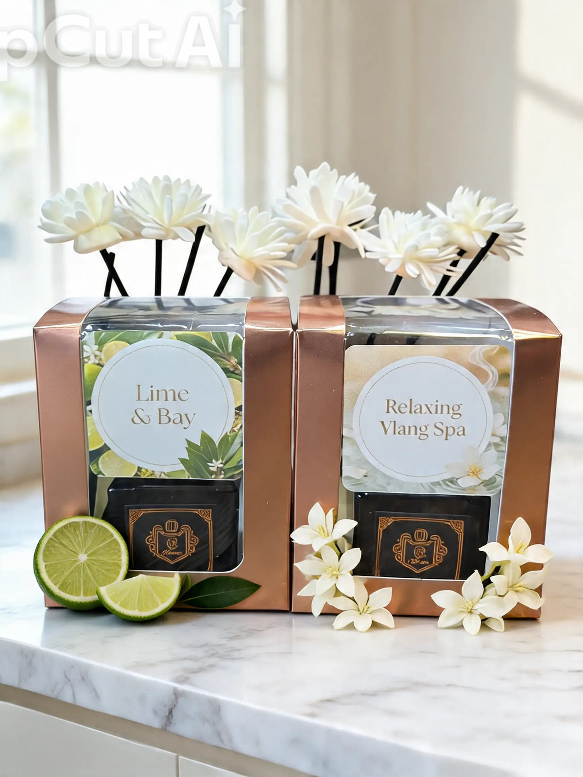 Reed Diffuser with floral reeds