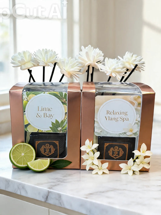 Reed Diffuser with floral reeds
