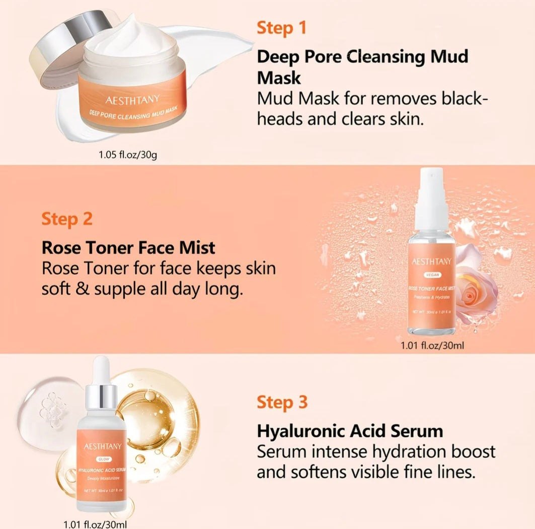 AESTHTANY Hyaluronic Acid & Collagen Facial Cleansing Moisturizing "