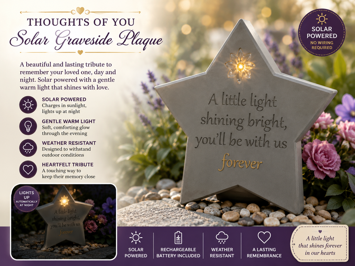Thoughts Of You Solar Graveside Plaque,