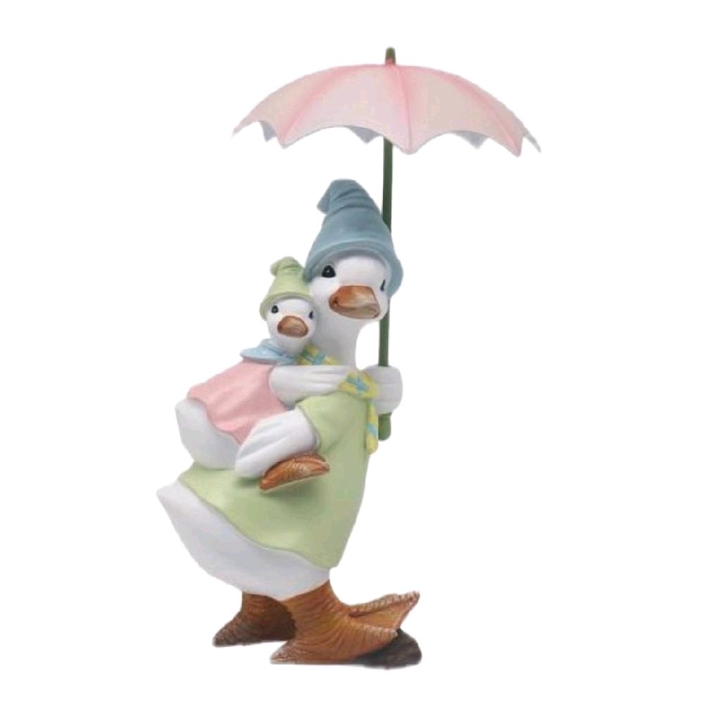 Rainy Duck With Baby duck  Figurine  home decor statue ornament Gift