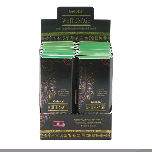 Goloka White Sage Animal Spirit Incense Shots Pack - Protective & Spiritual Aroma - Traditional Design Scented