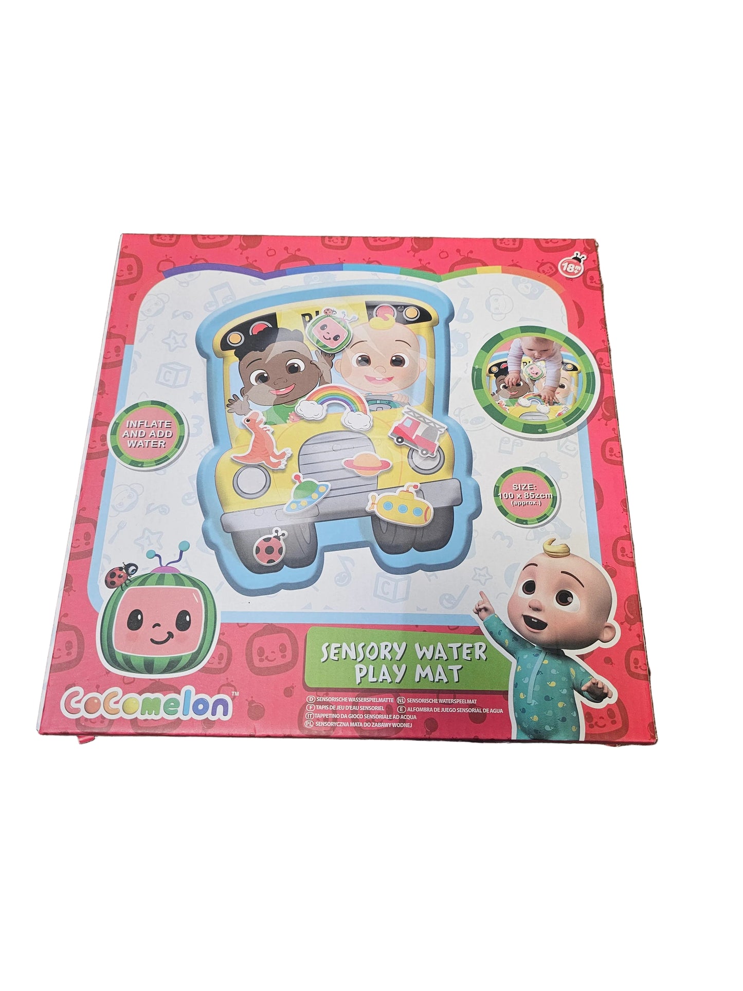 Cocomelon Sensory Water Play Mat, mess-free tummy time.