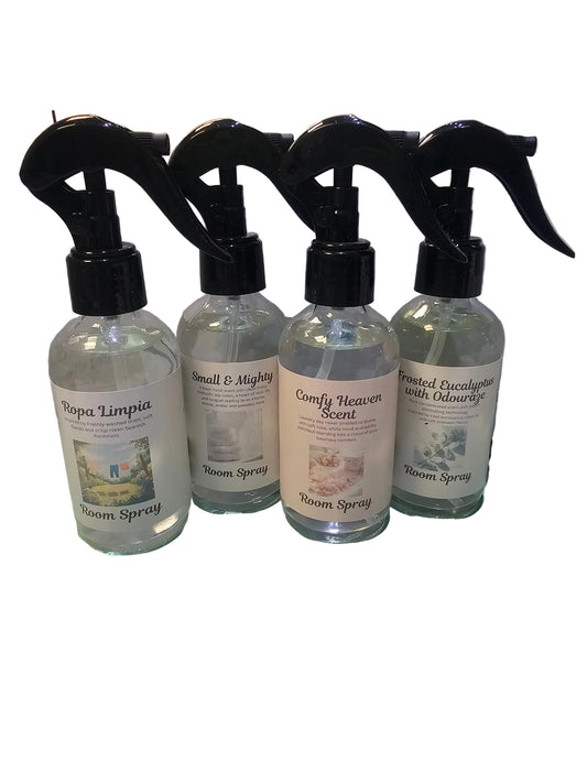 Scented Room Sprays in reusable glass bottles