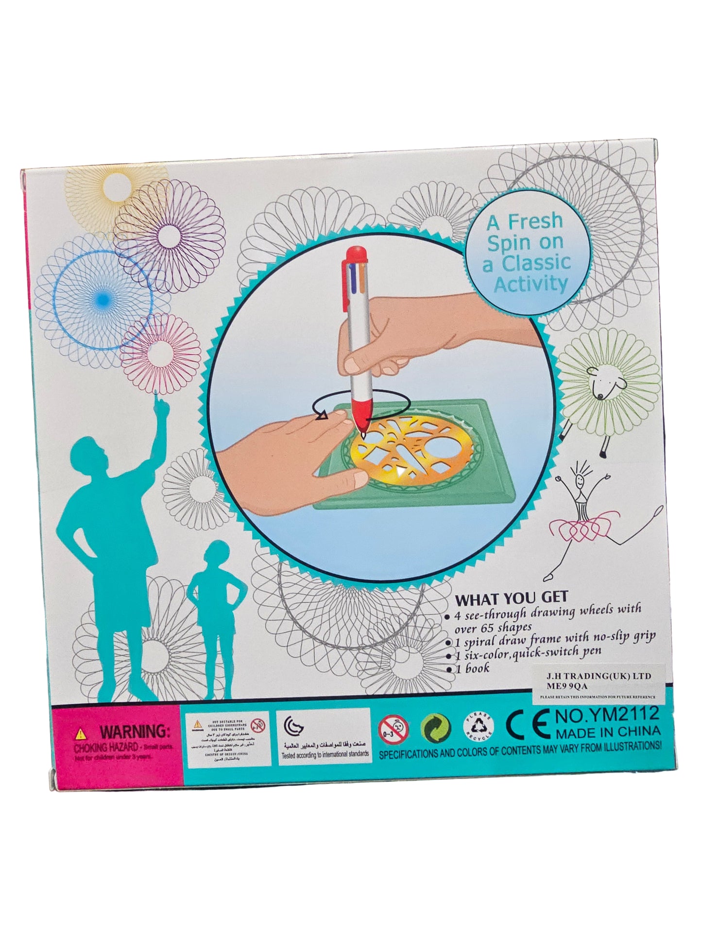 Spiral Draw art set, an arts and crafts game designed to create geometric patterns.