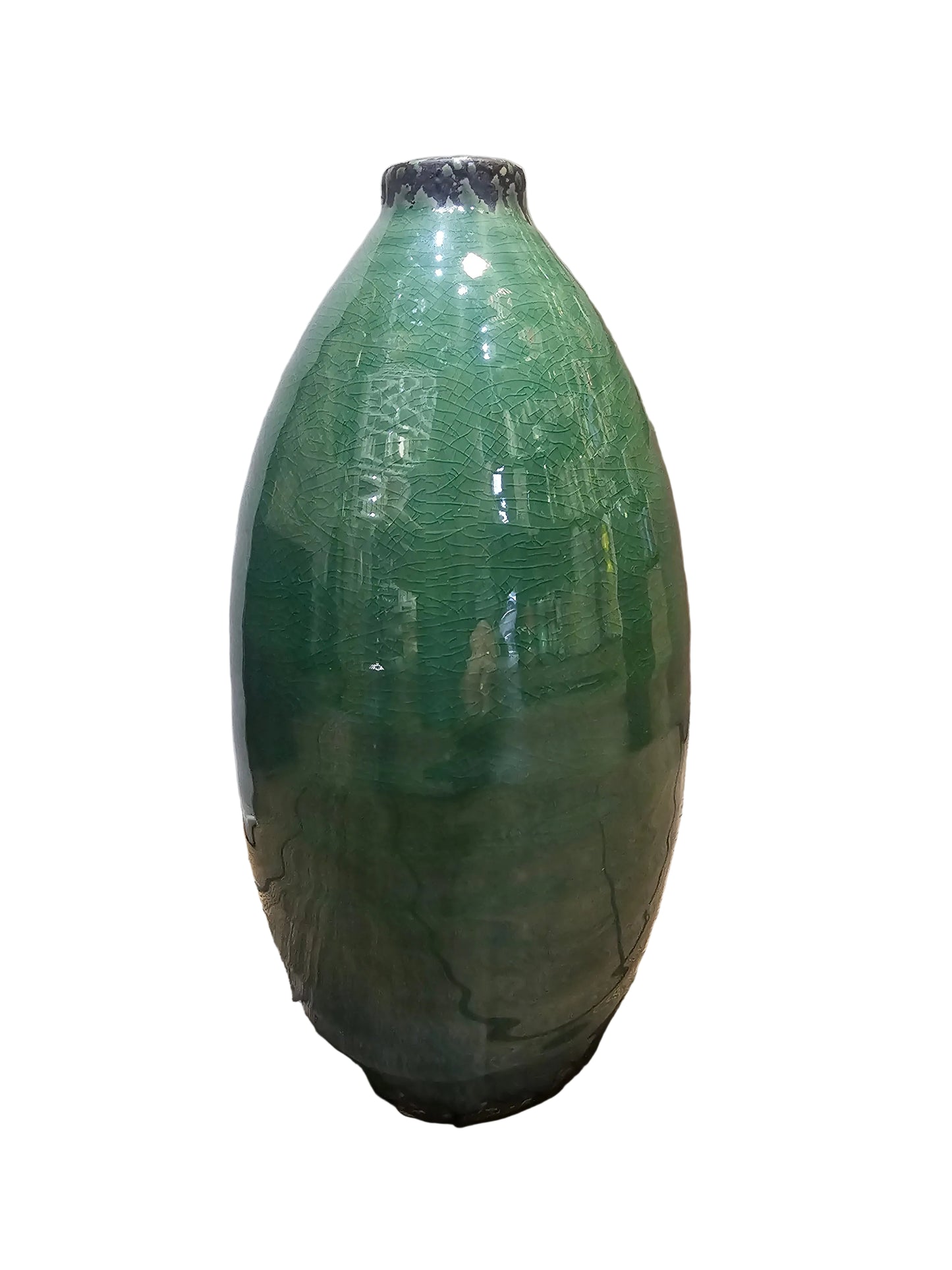 Green glazed ceramic vase