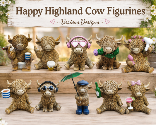Happy Highland Cow Figurines various designs