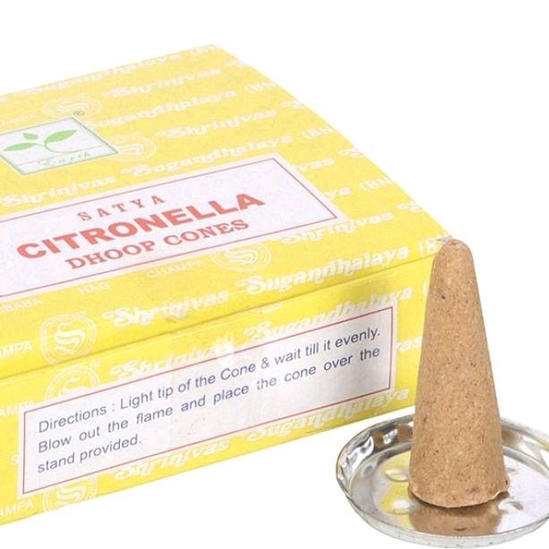 Sage Citronella Dhoop Incense - 12 Packs of Citronella Dhoop Cones - Ideal for Your Needs Scent Aroma