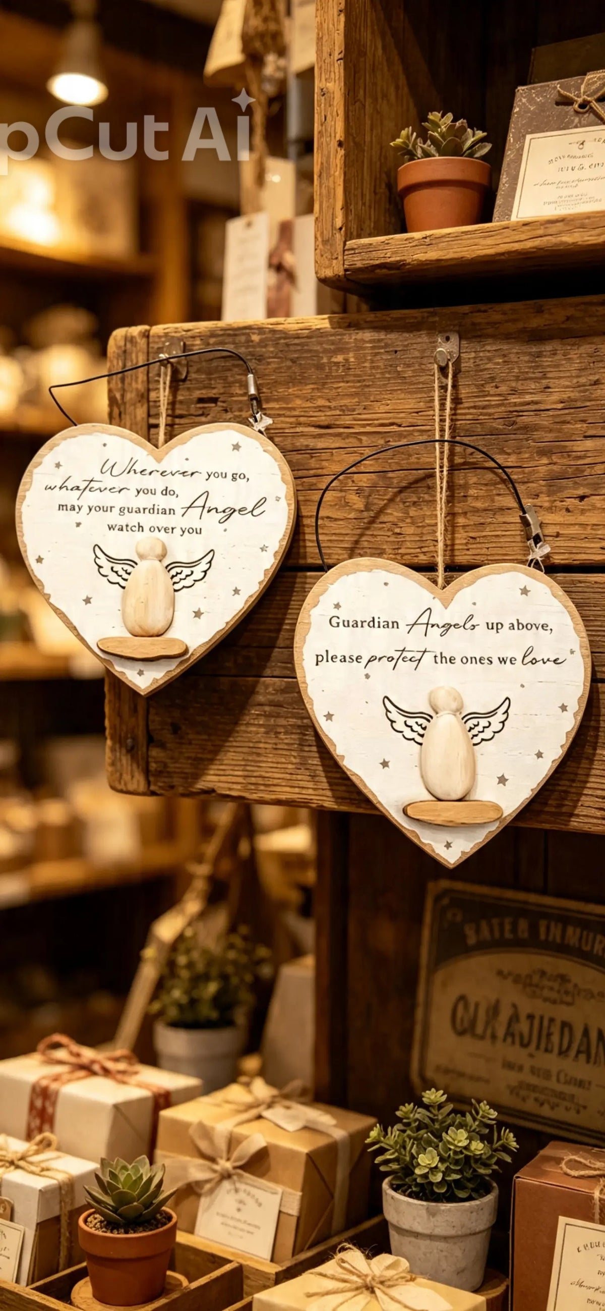 Angel Hanging Heart Plaque