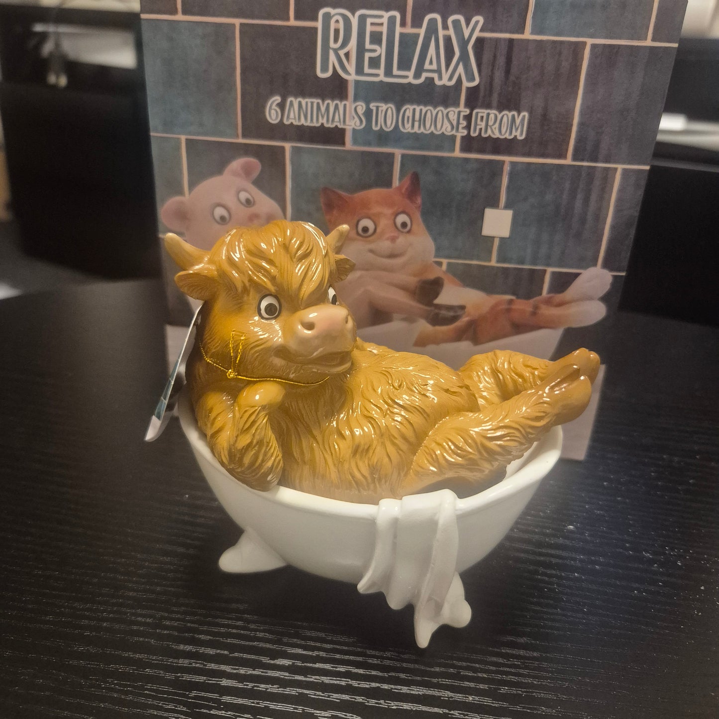 Relax Bathtime Highland Cow Ornament
