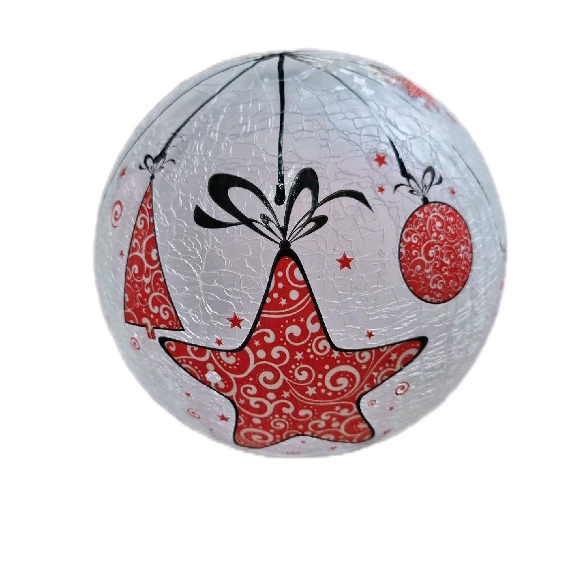 15cm Light up Christmas Crackle Balls -2 designs Decoration