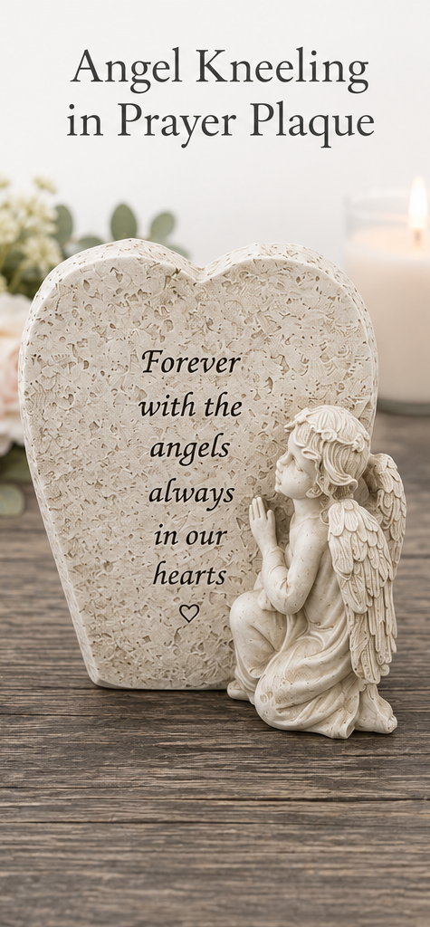 Graveside plaques with angel and verse, 3 designs