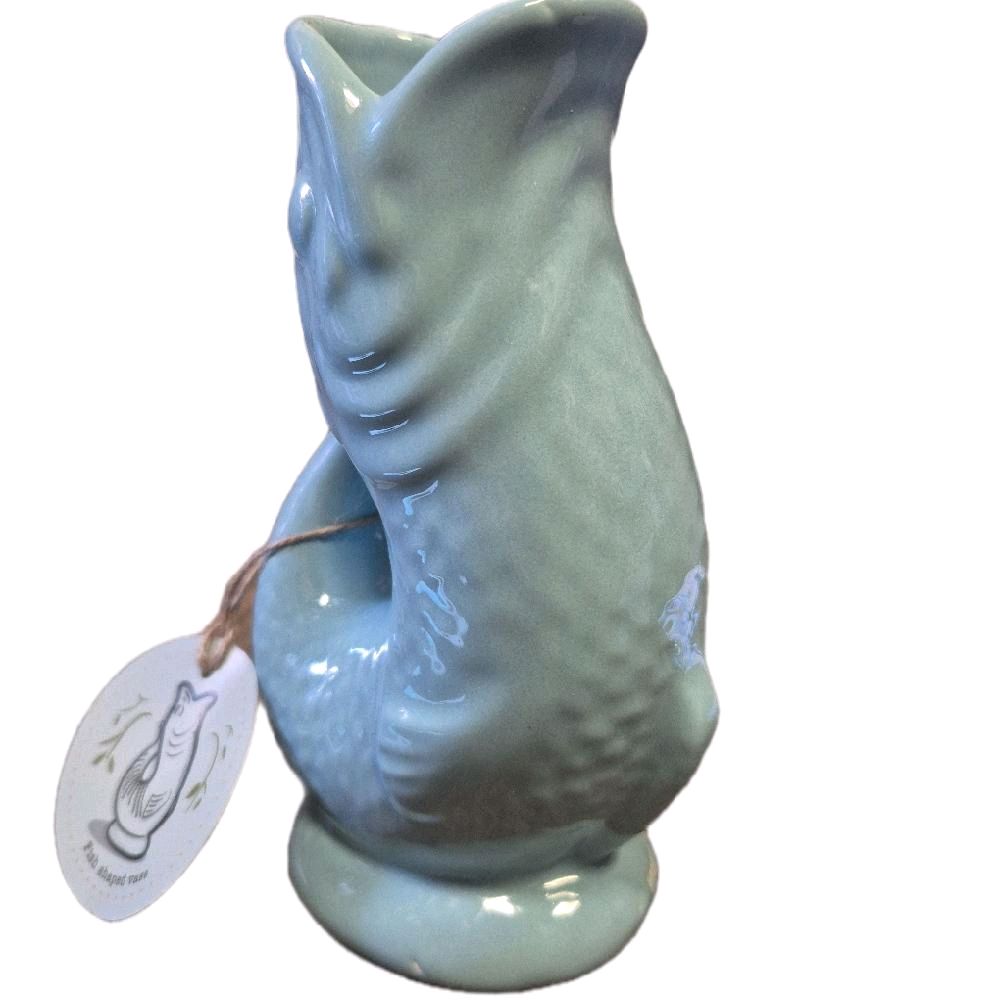 Fish Shaped Ceramic Vase - 17cm for Home Tableware - Bowls