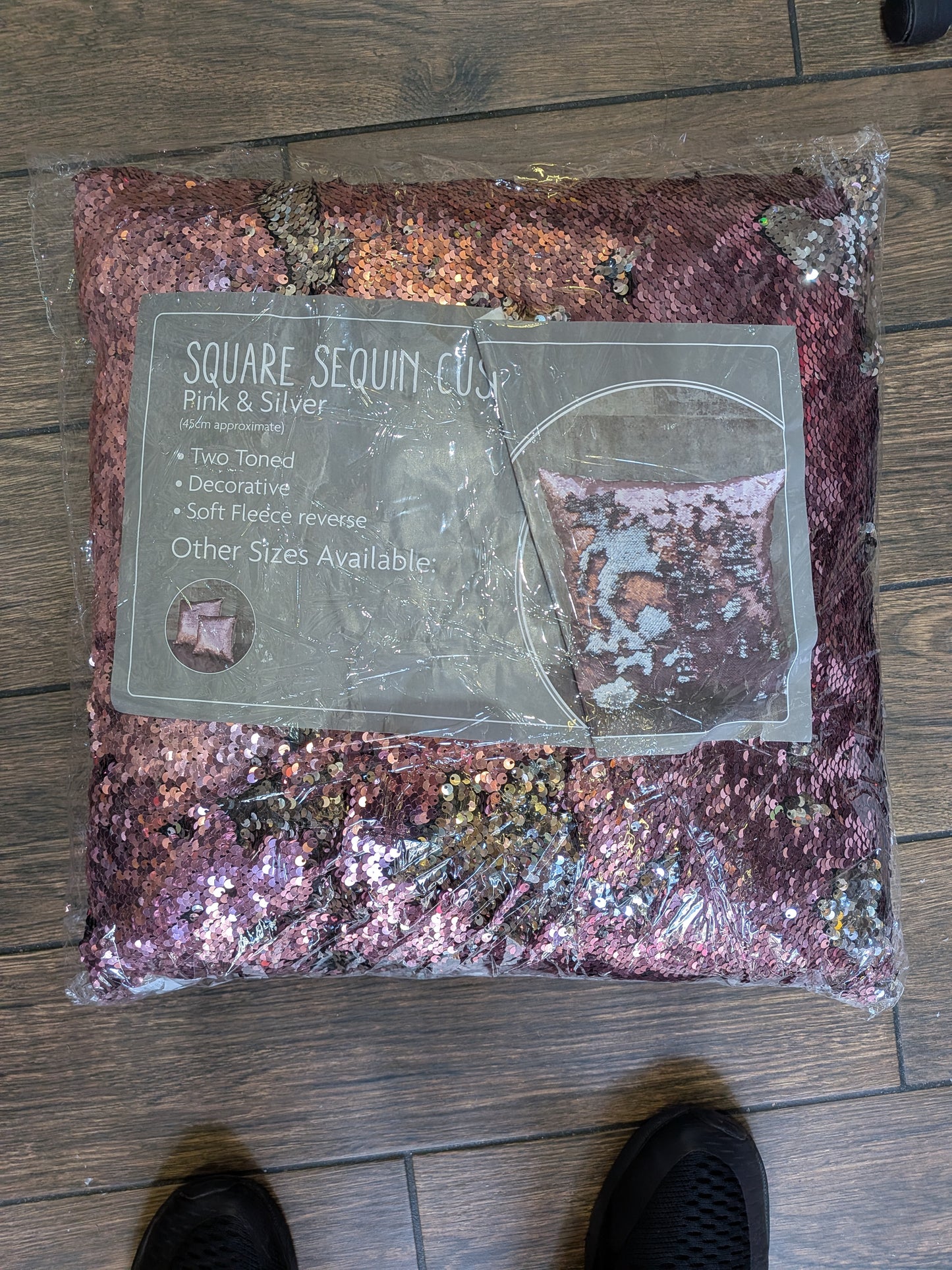 Square sequin two tone cushion