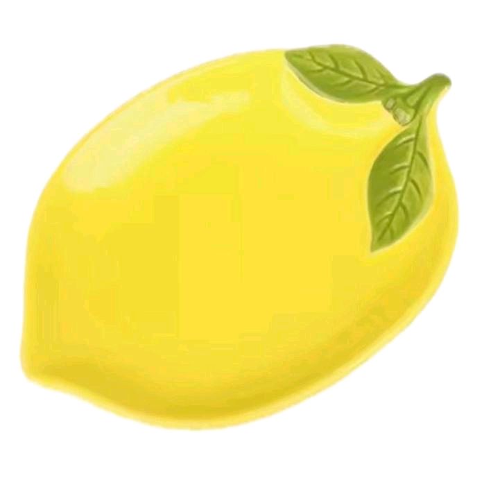 1Pc Lemon Shaped Ceramic Dish for Salad, Fruit, or Snacks - Kitchen Utensil Accessory Plates