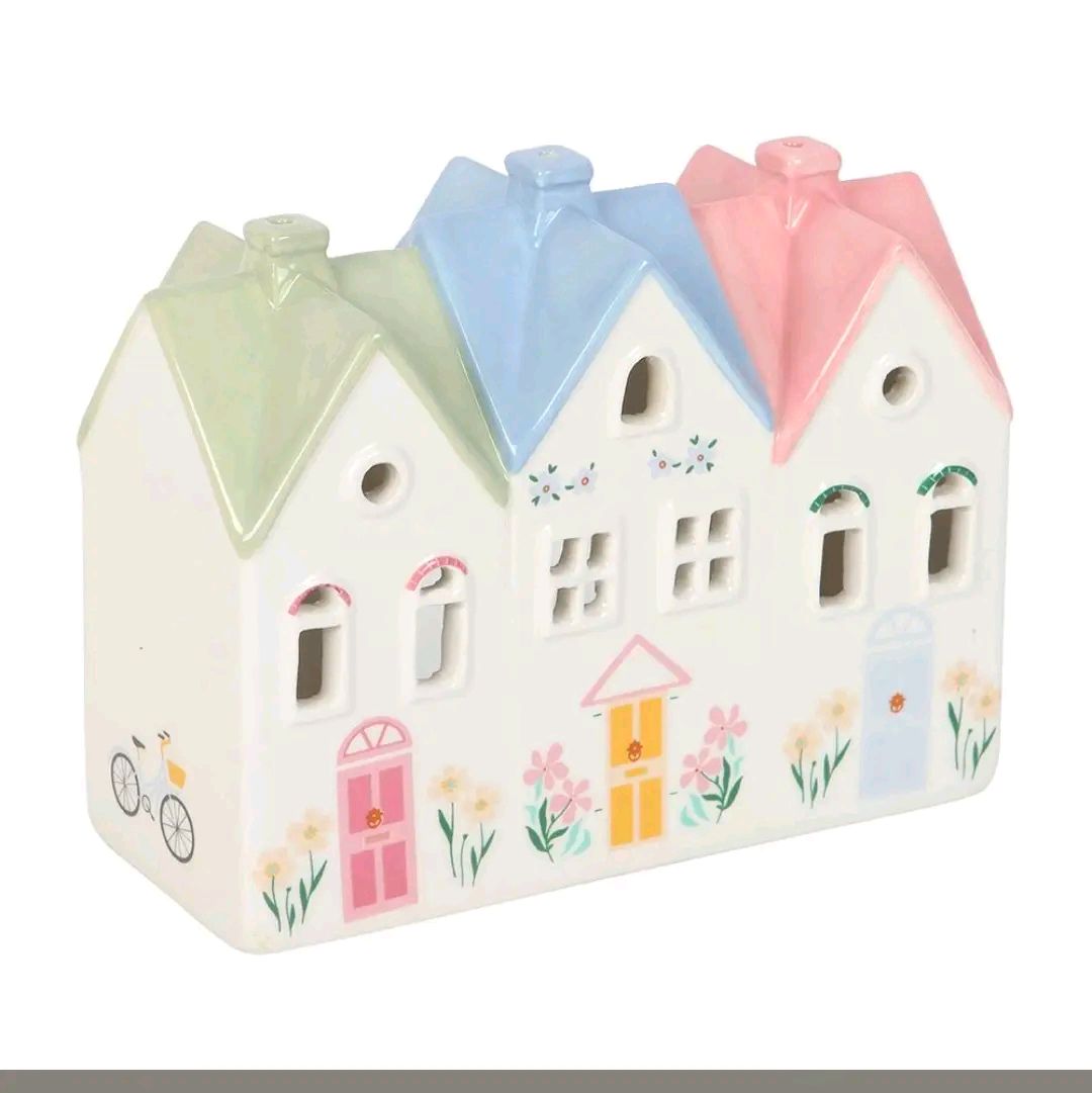 Pastel House Shaped Incense Cone Burner/Tealight Holder