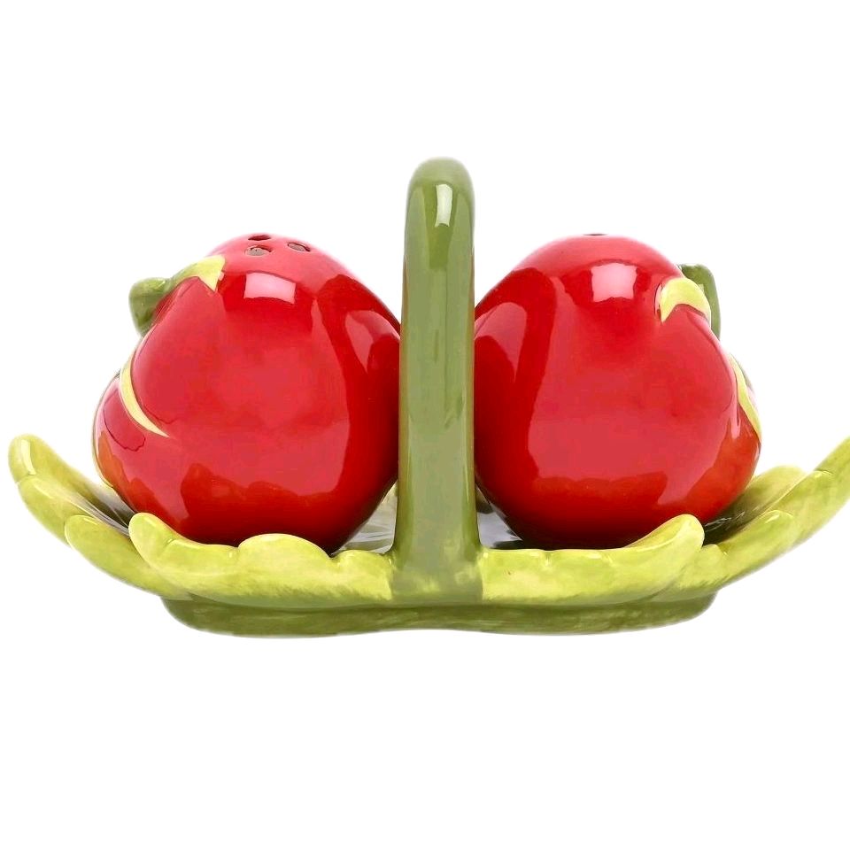 The Cottage Garden Salt & Pepper Set - Tomato for Seasoning Kitchen Utensils Ceramic