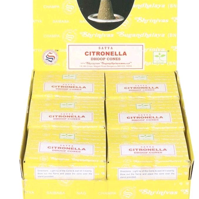 Sage Citronella Dhoop Incense - 12 Packs of Citronella Dhoop Cones - Ideal for Your Needs Scent Aroma