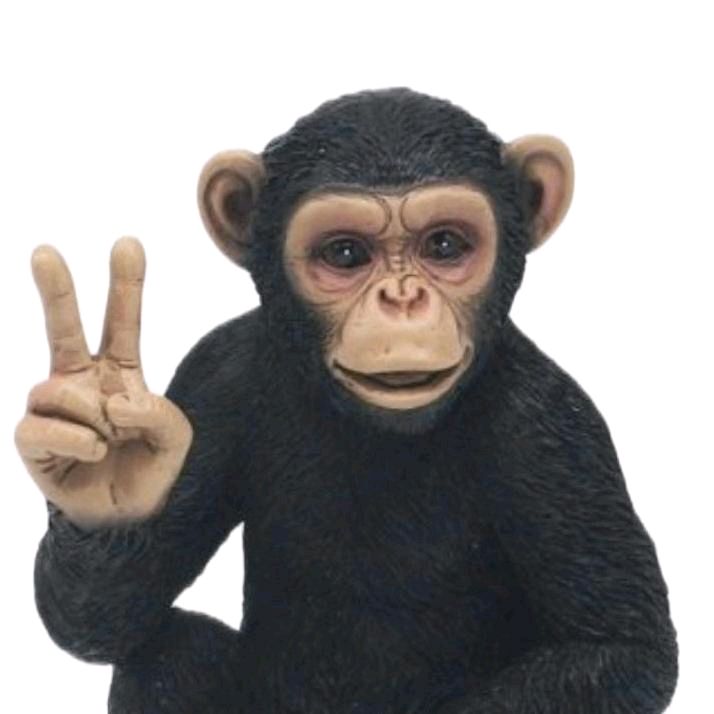 Peace Out Cheeky Monkey Figurine for Home Decor and Gift Ornaments Nature Friend