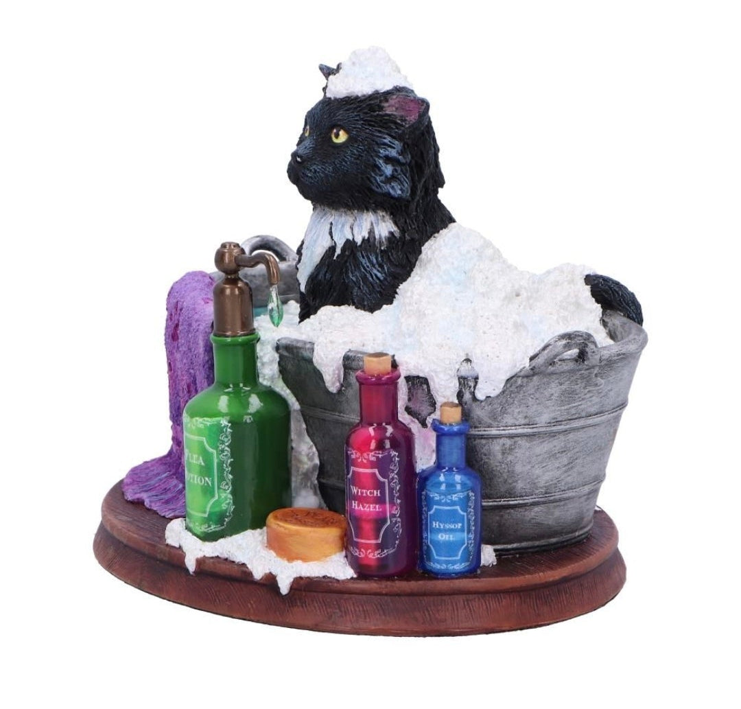 Black Cat Bath Time Figurine by Lisa Parker 13.5cm