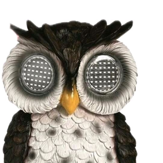 Solar Owl 20.5cm Garden Ornament with Unique Design and Solar Feature
