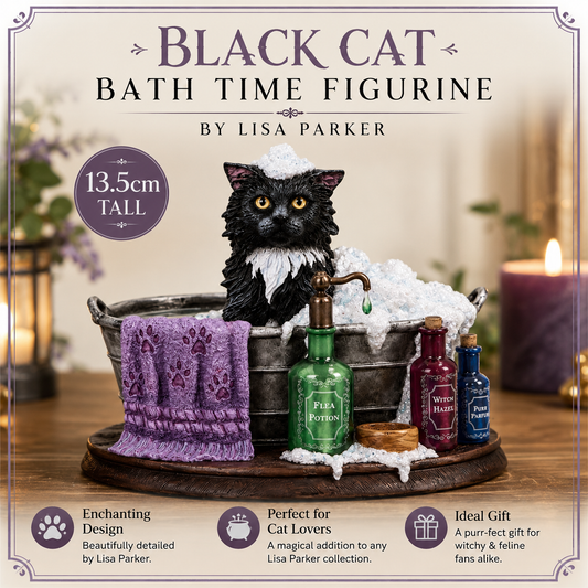 Black Cat Bath Time Figurine by Lisa Parker 13.5cm
