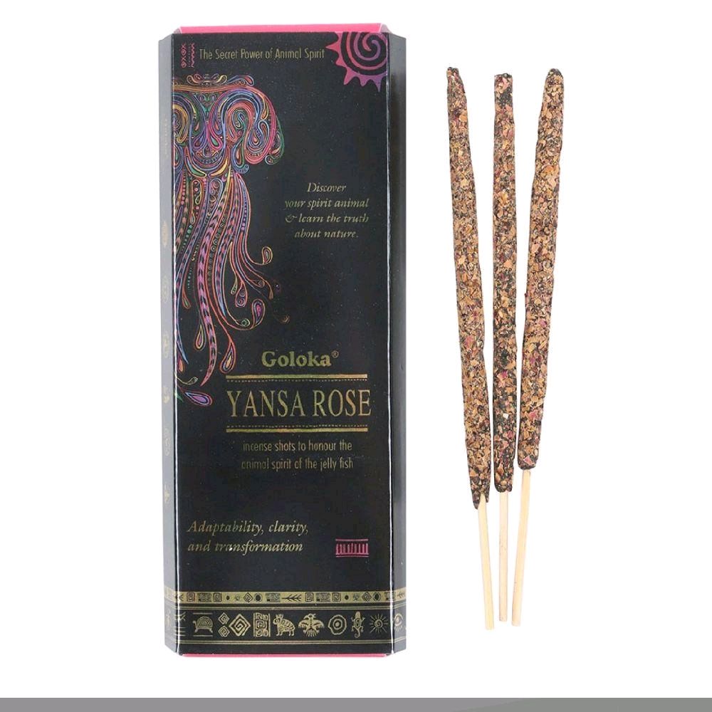 Goloka Yansa Rose Animal Spirit Incense Shots Pack - Intense Aroma for Adaptability Clarity and Transformation Scented