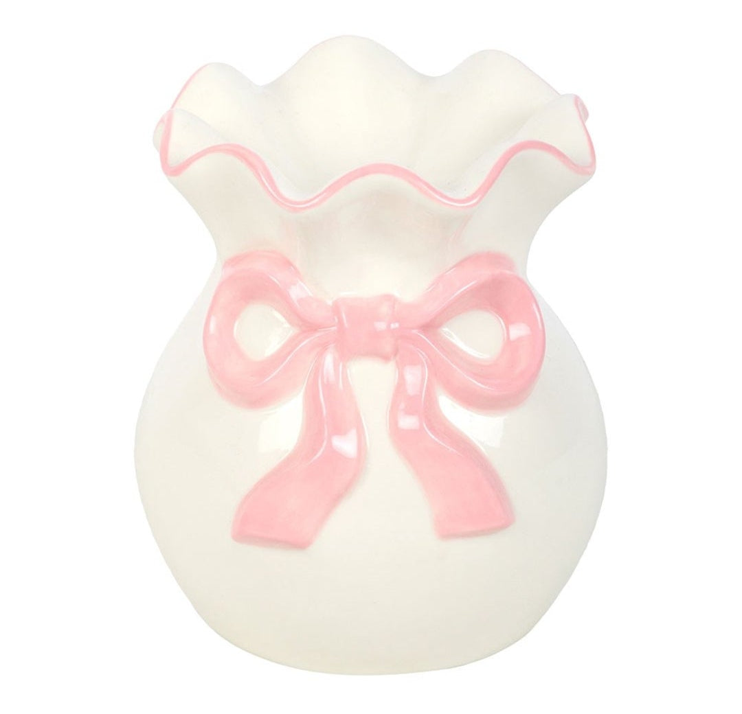 White and Pink Bow Oil Burner