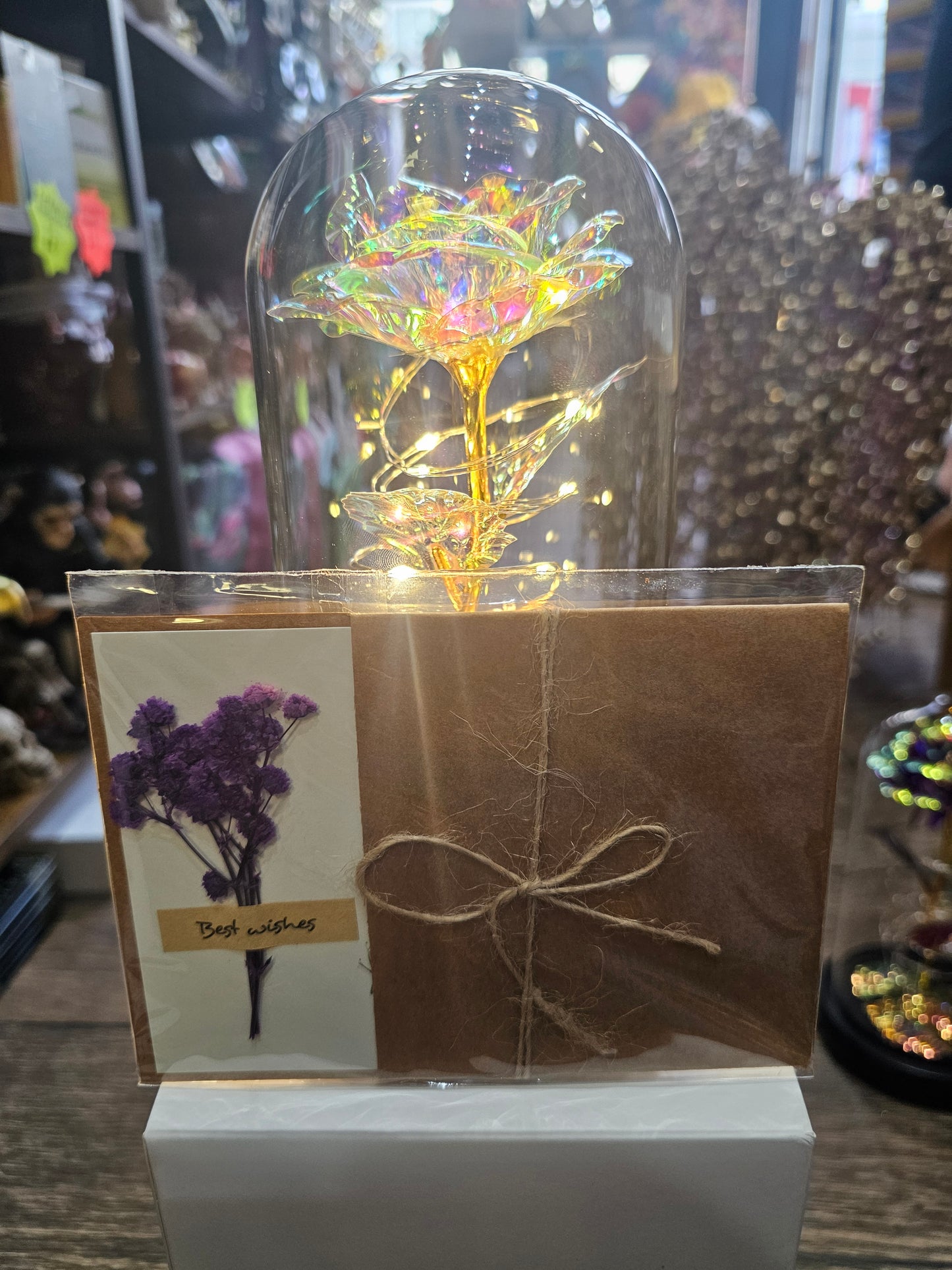 LED Eternal Rose Flower in Glass Dome